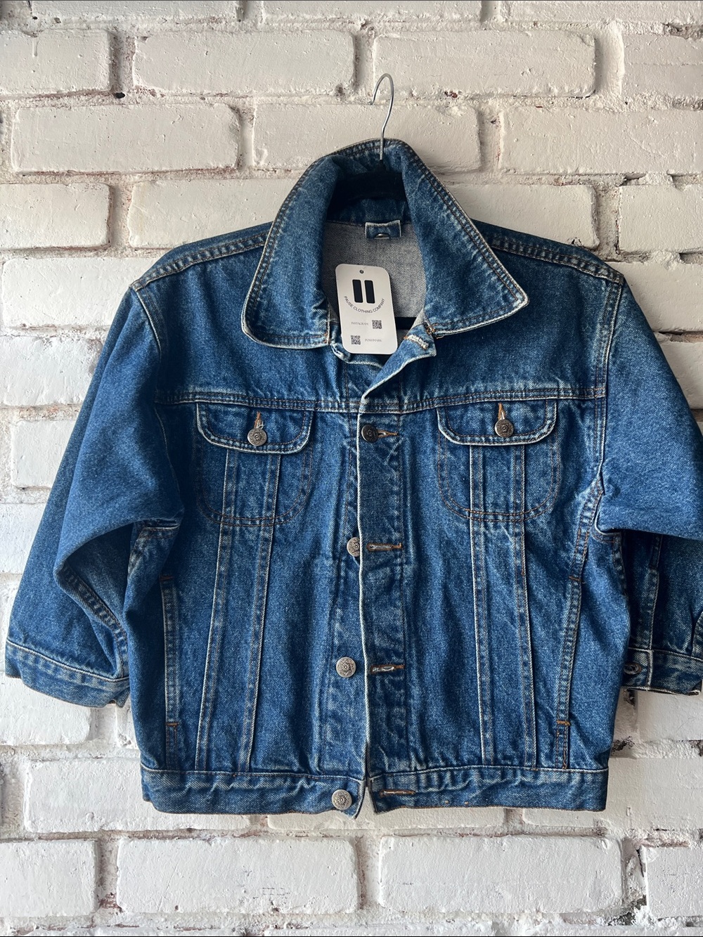 Classic Dark Blue Denim Jacket crop sleeve and body bolero style